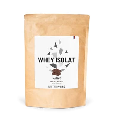 Nutripure | Whey Isolate Native en Poudre | Complément Alimentaire à base de Protéines de Lait | Développement Musculaire & Musculation | 80% Protéines, 16% BCAA, 34% EAA | Chocolat | 750 gr | France