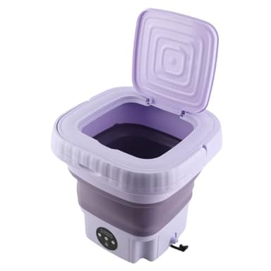 Mini Lave-linge Pliable Portable, capacité de 11 L, Lave-seau Automatique pour Camping-car, Voyage, Appartement, pour les Besoins Efficaces de Lessive, 110 à 240 V (Prise