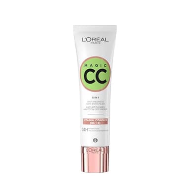 L'Oréal Paris - CC Crème 5-en-1 - Crème Universelle Anti-Rougeurs - Enrichie en Vitamines B5 et E - Hydratation 24H - Peaux Sensibles et Peaux Grasses - Magic CC Crème - Teinte Universelle - 30 ml
