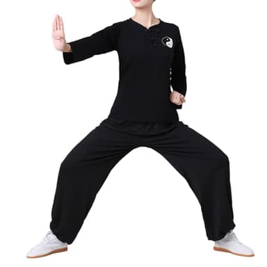 GoldeneAmeisen Uniforme de Tai Chi pour Femmes,Uniformes Traditionnels Chinois pour Tai Chi et Wing Chun Costume,Hommes Femme Costume de Tang Chinois Traditionnel,Convient Aux Exercices Matinaux