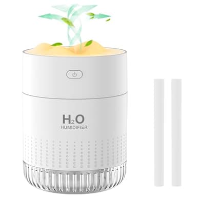 Mini Humidificateur d'air Portable, Petit Humidificateur avec Brume Fraîche pour Les plantes, Humidificateur Personnel de Bureau Rechargeable pour la Chambre, Voyages, Bureau avec Lumière Nocturne
