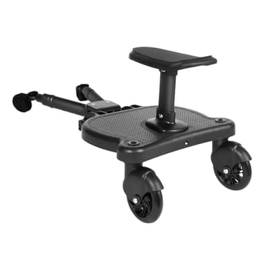 awolsrgiop Planche Poussette Universelle, Marche Pied Poussette Réglable 2 en 1 avec Siège, Supporte 25 kg, Compatible avec la Plupart des Poussettes, pour Enfants 3-7 Ans (Noir)