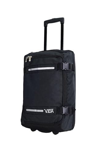 Valise Trolley Cabine Souple Vida VT607,2 Roullettes Multi Sangles d'attache (Noir (Balck), S-Cabine 55x32.5x20cm -34L)