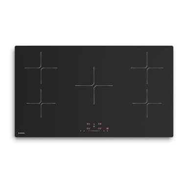 Klarstein PowerGlide Plaque Induction Encastrable - 5 Zones, 9800W Boost, Curseur Tactile, Minuterie, Sécurité Enfant, Verre Mat Anti-Rayures, Plaque Cuisson Induction 90cm