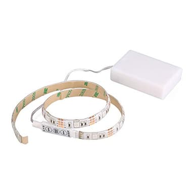 NISHZHU RGB Bande De Lumière Flexible LED Étanche Ip65 15Leds Dc5V avec Contrôleur À Piles,Bande De LED,Bandes Lumineuses pour La Décoration D'Activités De Vélo De Meuble De Télévision