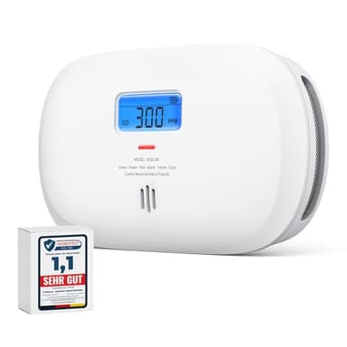 X-Sense Détecteur de Monoxyde de Carbone Autonome, Détecteur de CO avec Durée de Vie de 10 Ans et Pile Remplaçable, Affichage Numérique et Mémoire de Valeur de Crête, XC0C-SR, Lot de 1