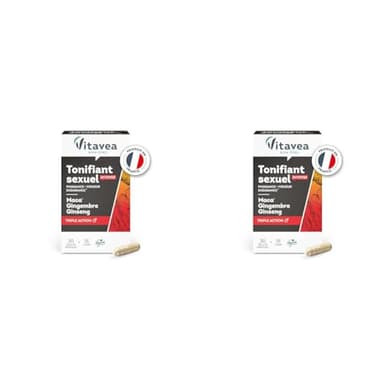 VITAVEA BIEN-ETRE Complément Alimentaire Tonifiant Sexuel Intense pour Homme - Performance, Vigueur, Endurance Sexuelle - Maca, Gingembre, Ginseng, 30 gélules - Cure de 15 jours - Fabriqué en France