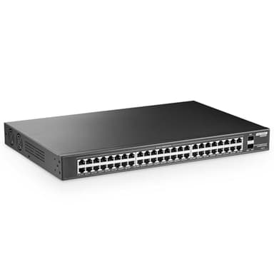 YuLinca 48 Port PoE Gigabit Switch with 2 Gigabit SFP, IEEE802.3af/at Max 800W, Unmanaged Rackmount Gigabit PoE Switch