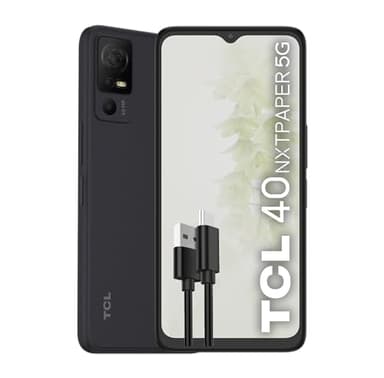 TCL Mobile 40NXTPAPER 5G Smartphone 5G, Écran 6,6 HDplus90 Hz, 256 Go, 12 Go RAM, Triple caméra de 50 MP, Android 13, Batterie 5010 mAh, Starlight Black, USB Type-C Additif