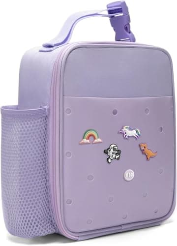 AOTM Sac Isotherme Repas Enfant 4L, Lunch Bag DIY Garçons Filles, Glacière Portable Étanche, Petit Sac avec Poignée pour Pique-Nique, Travail et École (Violet Clair)