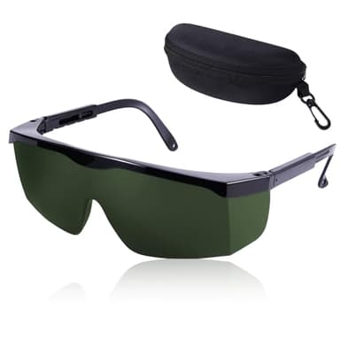 Hawdows Lunettes de Protection Laser, Lunettes de Sécurité Laser 200-2000nm, Lunettes de Protection HPL/IPL pour Epilation au Laser et Lumière Pulsée, Lunette Protection UV - Vert