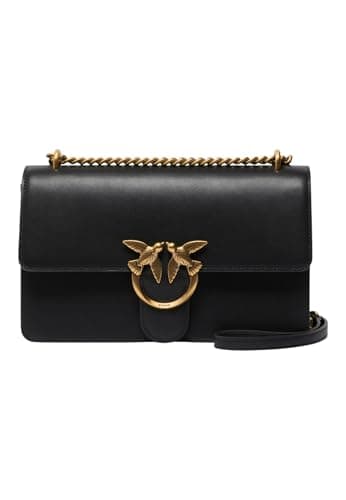 Pinko Love One Classic Dc veau Se, sac femme, taille unique, Z99q_noir-antique Gold, Taille unique