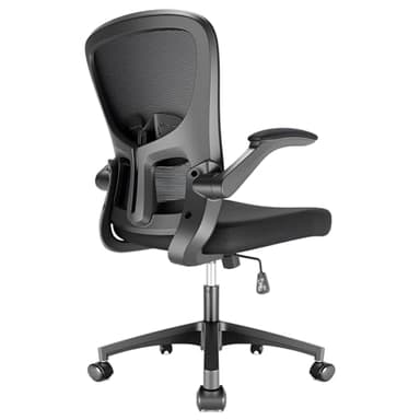 Durrafy Chaise Bureau, Bureau Ergonomique, Fauteuil de Bureaus avec Accoudoirs Rabattables, Chaise de Travail Réglable en Hauteur, Silencieusesfauteuil de bureaues. (Noir)