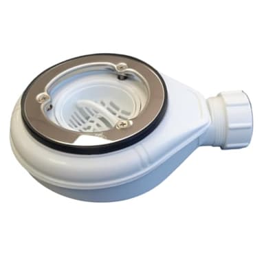 Bonde pour receveur de douche, siphon 90 mm de diamètre, extra plate 60 mm de hauteur