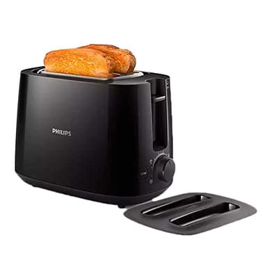 Philips Daily Collection Hd2582/90 Grille-Pain 2 Part(S) Noir 830 W - Grilles-Pain (2 Part(S), Noir, Plastique, Rotatif, Chine, 830 W)