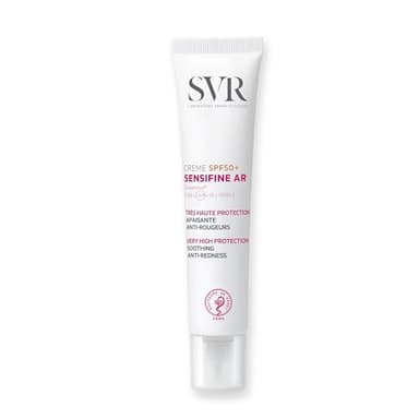 SVR - Sensifine AR Crème SPF50+ - Gamme Sensifine – Soin solaire apaisant anti-rougeurs – Pour peaux sensibles à tendance couperosique – Endothelyol®, Extrait de réglisse – 40 ml
