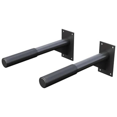 GORILLA SPORTS® Barre Dips - Montage Mural, Antidérapant, Longueur des Poignées 51 cm, Cadre en Acier Stable, Charge Max 350 kg, Noir - Traction Musculation, Materiel Sport Maison