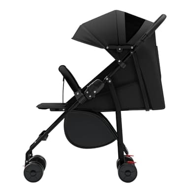 Poussette canne compacte Ingenious,avec position allongée,de la naissance à 4 ans, assis ou allongé, avec coussin en coton/moustiquaire/porte-gobelet, Noir