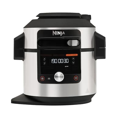 Ninja Multicuiseur Foodi MAX Air Fryer, SmartLid, 12 fonctions de cuisson, 7.5L, Autocuiseur 12 en 1, Cuisson sous pression, Friture à l'air, Cuisson lente et plus, Acier inoxydable, OL650EU