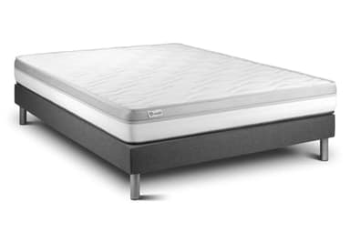 Ensemble Vital Relax 200 x 200 cm sommier Kit Gris | Epaisseur : 18 cm | Confort : Ferme