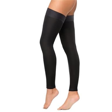 GXMDSGZ 1 paire de bas contention cuissardes sans pieds for femmes et hommes, soutien gradué 20 à 30 mmHg Pour le sport, la course(Black,M)