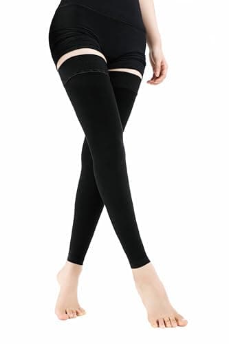 20-30 mmHg Medizinische Kompressionsstrümpfe Damen Herren Klasse 2 (Noir, M)