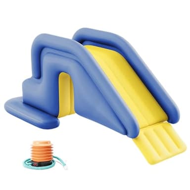 EVGATAVAB Piscine Gonflable Toboggan Aquatique Accessoires, PVC Piscine Toboggan pour Garçons et Filles, Été Jeux Toboggans Aquatiques pour Jardin Cour Extérieur(Gris)