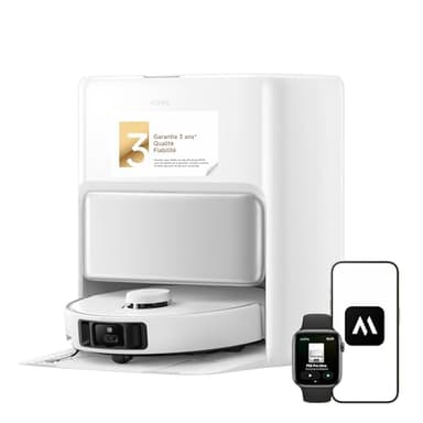 MOVA P50 Pro Ultra Robot aspirateur avec lingette adaptative, puissance d'aspiration de 19 000 Pa avec brosse anti-enchevêtrement, nettoyage automatique de la lingette et de la plaque de lavage à 75°C