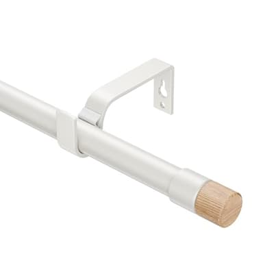 Tringles à rideaux extensibles 76-208 cm, diamètre 19 mm, tringle à rideaux réglable avec embouts en grain de bois, élégantes tringles décoratives pour chambre à coucher
