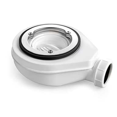 Heilmetz® Siphon de receveur de douche 90 mm, diamètre de sortie 40/50 mm, bonde avec siphon pour cabines de douche, bonde de douche avec siphon anti-odeurs + filtre à cheveux