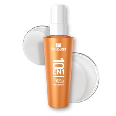 Fauvert Professionnel Soin Cheveux 10 en 1 Solaire CAPILIPLAGE - Sans Rinçage - Protection UV + Protéine de Soie + Huile d’Amande Douce pour Cheveux Exposés aux Soleil - Fabriqué en France