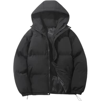 WOWEI Doudoune Chaude d'hiver pour Femme Mode Veste Matelassée Manteau à Capuche Hiver éPaissir Parka Veste Chaude Blousons avec Fermeture à Glissière Coupe Vent Manteaux Fille (Noir, M)