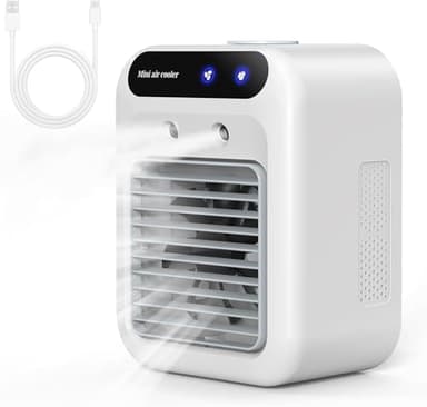 Climatiseur portable, silencieux et mobile, 500 ml, refroidisseur d'air, 2 vitesses, 2 modes de brume, mini climatiseur adapté pour l'heure du coucher, le bureau