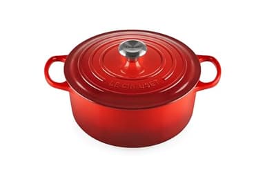 Le Creuset Cocotte Signature en Fonte Émaillée avec Couvercle, 26 cm, Ronde, 5,3 L, 5,135 kg, Cerise, 21177260602430