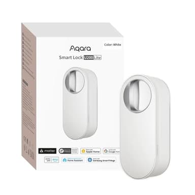 Aqara Serrure Connectée U200 Lite, Matter over Thread, Mode Silencieux, Auto-Verrouillage, Accès à Distance, Batterie Rechargeable, Compatible Apple Home, Home Assistant, Google Home, Alexa, Blanc