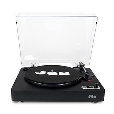 Jam Platine Bluetooth Spun Out Wireless, Platine Vinyle Bluetooth, Entraînement par 3 Courroies, Tourne-Disque Portable, Prise Casque et Entrée Aux, Housse de Protection Incluse – Noir