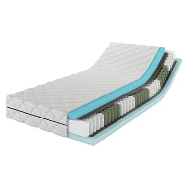 MSS e.K. MedicSpring 2 en 1 à Ressorts ensachés 80x200 | 2 degrés de fermeté en Un Seul Matelas H3 / H4 Matelas à Ressorts | Ergonomiquement conçu et fabriqué en Allemagne 7 Zones Certifié Oeko-TEX