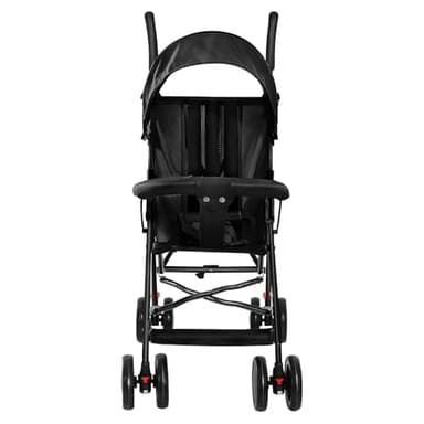 Poussette Canne Bébé Ultra Légère, Compacte, Pliable et Inclinable de la Naissance à 25 kg, avec Système Trolley, Housse de Pluie Incluse, et CapoteExtensible-D-noir