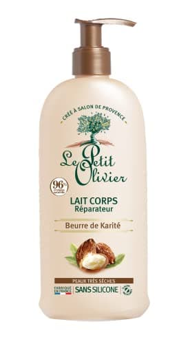 LE PETIT OLIVIER - Lait Corps Réparateur - Beurre de Karité - Nourrit, Répare & Hydrate - Peaux Très Sèches - 96% D'Origine Naturelle - Sans Silicone - Fabriqué en France - 250 ml