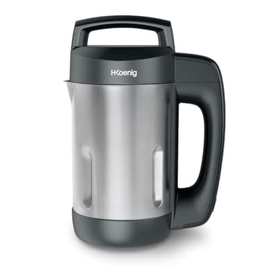 H.Koenig Blender à Soupe Chauffant 1.1L MXC20 Inox Noir, Multifonctions professionnel, Fonction mixage, 2 Programmes de cuisson, 850W