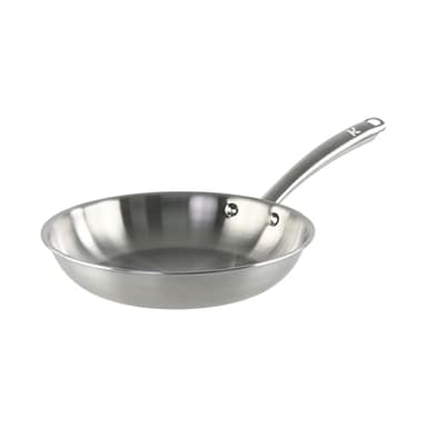KAMBERG - Poêle Ø30 cm en Acier Inoxydable 18/10 Triply - Sans PFAS - Tous feux dont induction et four - 0008273, Gris