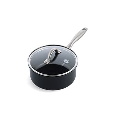 GreenPan Lima Midnight Casserole antiadhésive en céramique dure anodisée avec couvercle, 20 cm/3,1 litres, sans PFAS, va au lave-vaisselle, convient à la cuisson par induction, va au four, noir