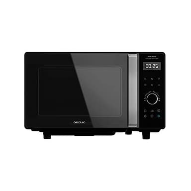 Cecotec Micro-ondes GrandHeat 2300 Flatbed Touch Noir. Sans plateau, Capacité 23 L. Puissance 800 W. 8 fonctions préconfigurées, Minuterie jusqu'à 95 min. Verrou de sécurité pour enfant (25 L, Noir)