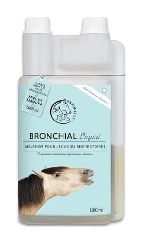 Annimally Sirop toux Cheval 1000ml - Sirop bronchial pour Chevaux Contre la toux et pour apaiser Les Voies respiratoires - Sirop pour la Gorge, Liquide à Base de mélange d'herbes Bronc