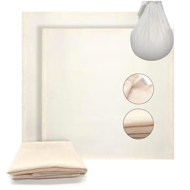 Lot de 2 torchons à fromage réutilisables - Densité : 100 degrés - Coton non blanchi - Pour fromage fait maison, yaourt et jus de légumes (2, 50 x 50 cm)