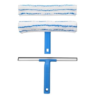 Mitclear Raclette à vitre Professionnelle(30cm), Lave-vitre avec Raclette Silicone et Brosse Microfibre, Kit de Nettoyage de Vitres pour Salle de Bain, Douche, Voiture, Fenêtres