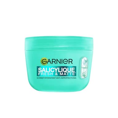 GARNIER – Salicylique – Crème Sorbet Hydratante Fresh et Matte - Crème Hydratante et Matifiante - Adoucit la Peau, Unifie le Teint, Réduit les Pores et l'Excès de Sébum - Tous Types de Peaux - 85 ml