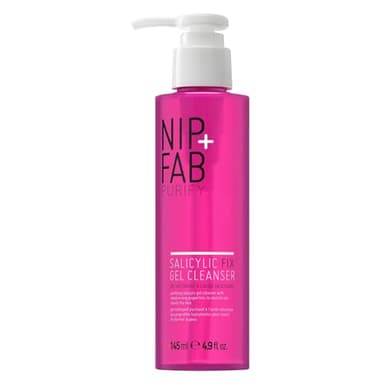 Nip + Fab Salicylic Fix, Gel Nettoyant pour le Visage à l'Acide Salicylique, Niacinamide, Gel Nettoyant Hydratant pour le Visage, Acide BHA,145 ml