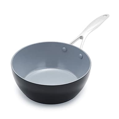 GreenPan Valencia Pro Céramique saine anodisée dure antiadhésive 20 cm / 2 litres, sans PFAS, Induction, Lave-vaisselle, Four, Gris