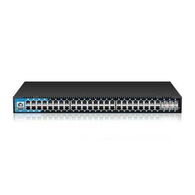keepLiNK Smart Switch 48 Ports Ethernet Gigabit PoE - Manageable, 48 X PoE+ à 400W, 6 X 10Gbit SFP Slots, Bureau/Rack, Matériau Robuste